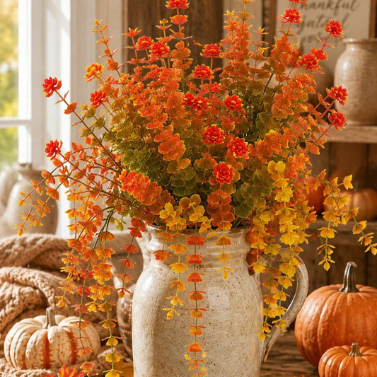 fall artificial flower bush - styled photo