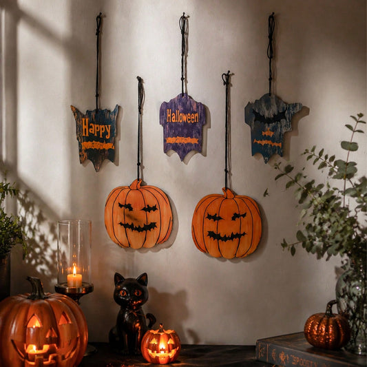 trick or treat mini hanging signs - styled photo