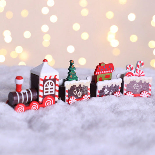 gingerbread Christmas train decor - styled photo