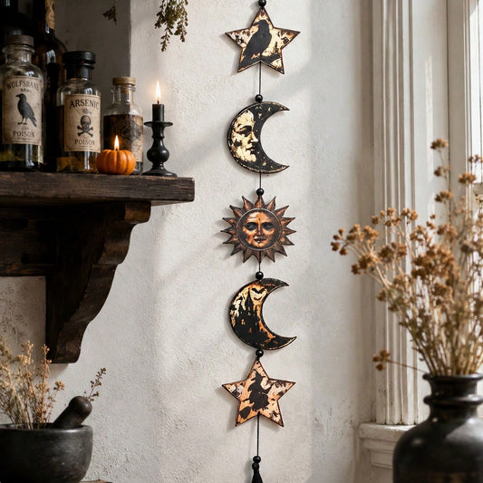 celestial sun moon hanging decor - styled photo