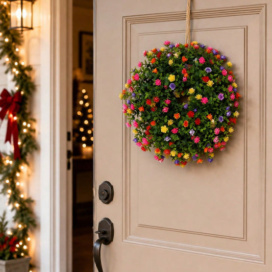 mini berry blossom Christmas wreath - styled photo
