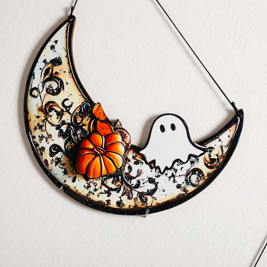 purple bat moon Halloween hanging - styled photo
