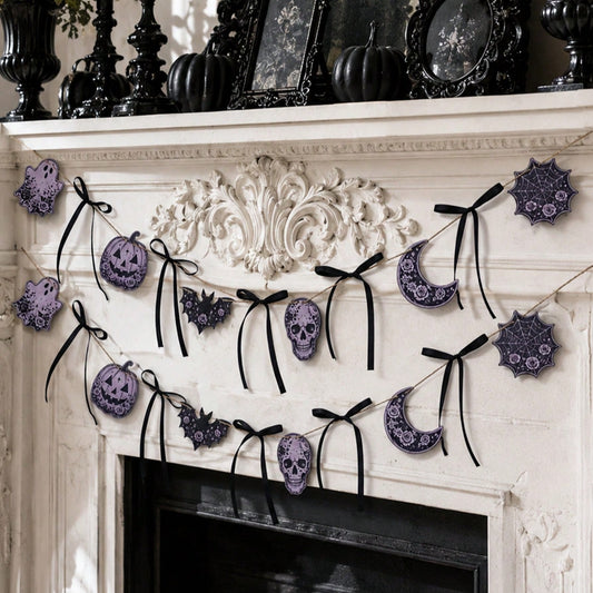 purple gothic Halloween garland - styled photo