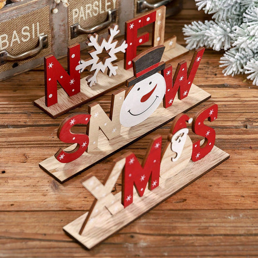 snowman letter tabletop sign - styled photo