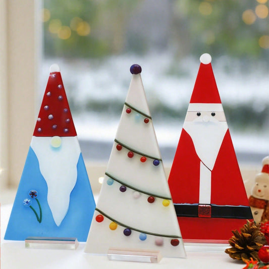 stained glass look Santa tabletop - styled photo
