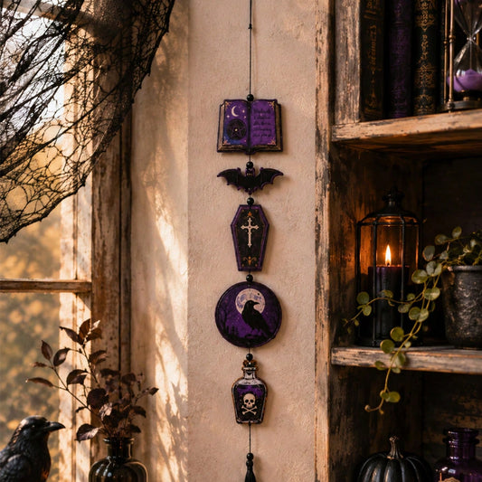 spell book raven gothic hanging decor - styled photo