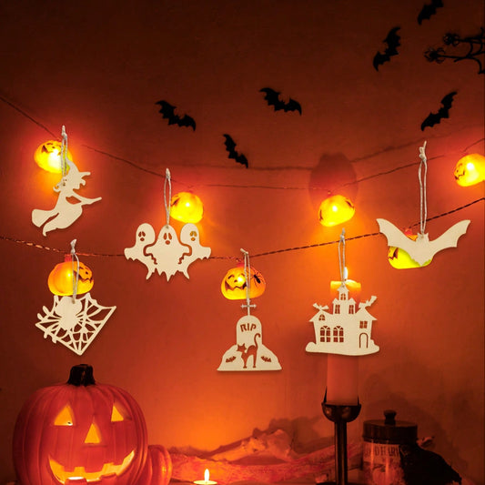ghost skull coffin Halloween garland - styled photo