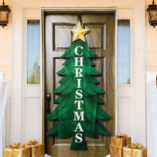 Christmas tree door banner - styled photo
