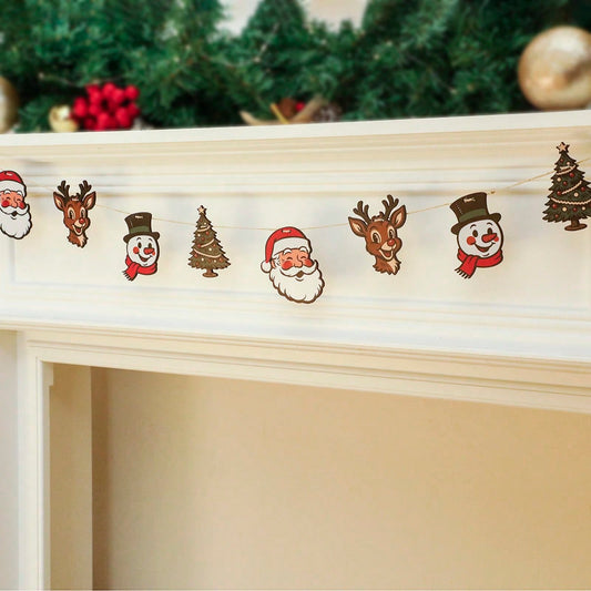 Santa reindeer snowman garland - styled photo