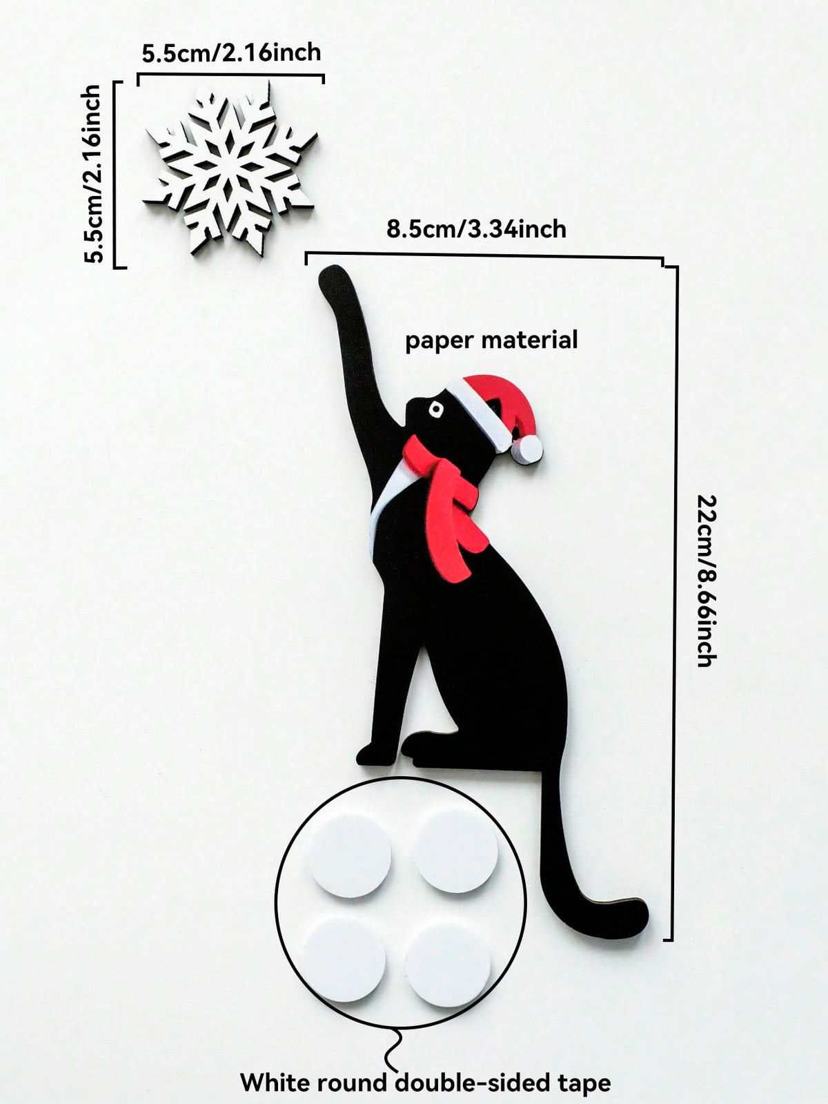 black cat Christmas door corner decor - photo 4