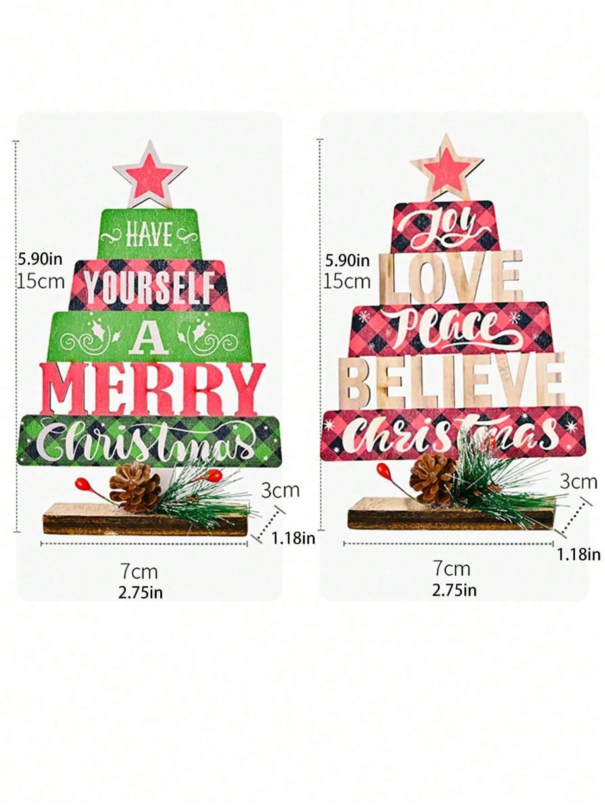 Christmas word tree tabletop signs - photo 6