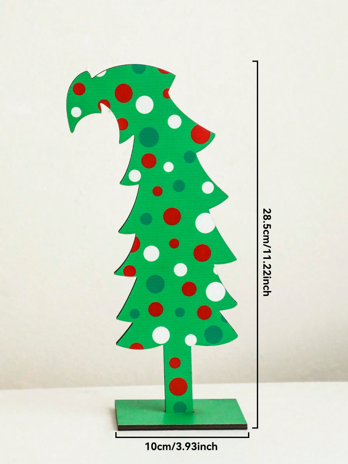 whimsical polka dot Christmas tree - Green Curly Top option
