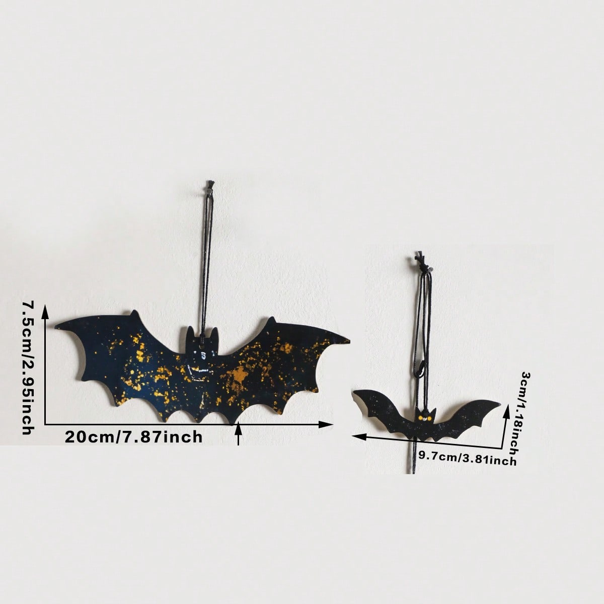bat moon pumpkin hanging decor - 2 Bats option