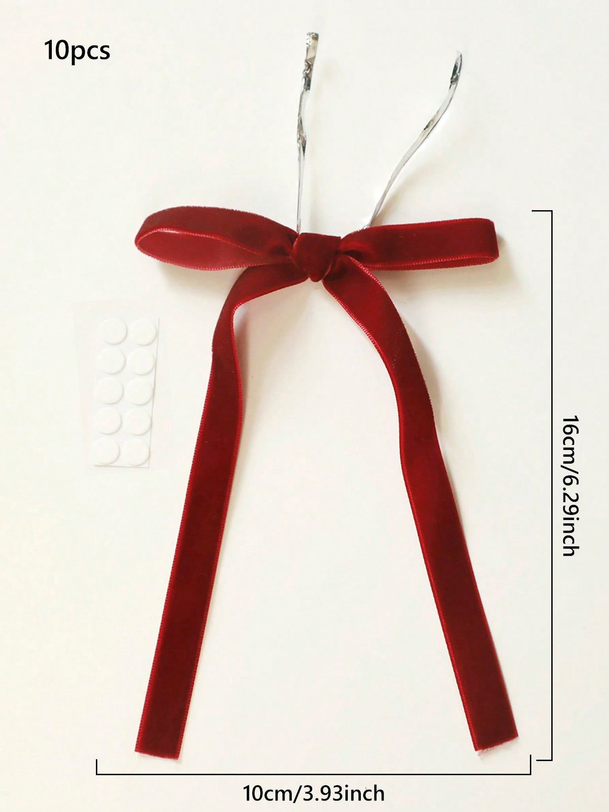 velvet wine glass bows - Burgundy / 10 Pieces