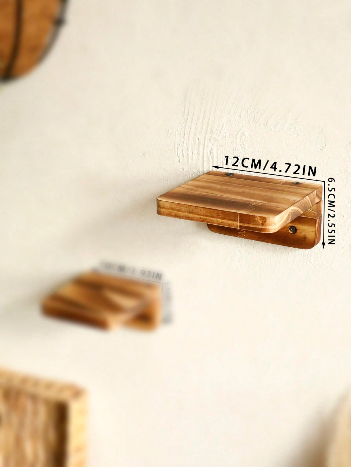 mini wood floating ledge shelf - 12 x 6.5 cm option