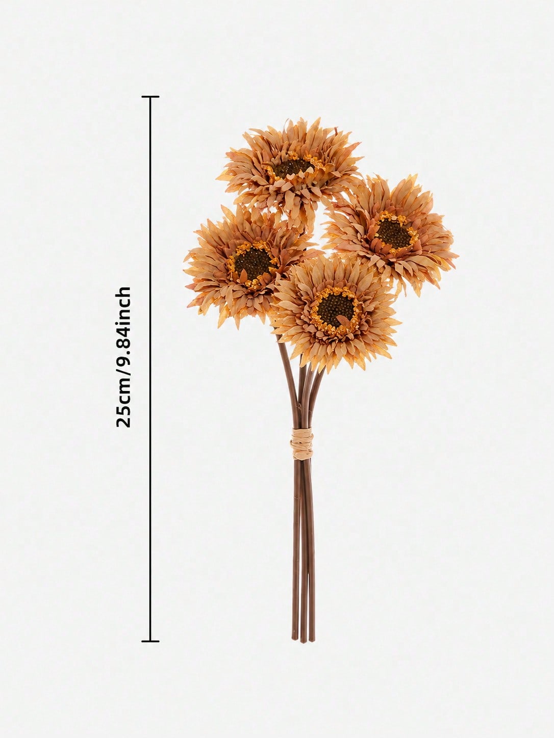 rustic artificial sunflower bunch - Rust Brown option