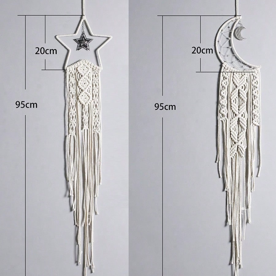 moon star macrame wall hanging - Set of 2 (Moon + Star) option