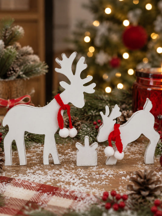 1 Set Christmas Reindeer Desktop Standing Ornament Holiday
