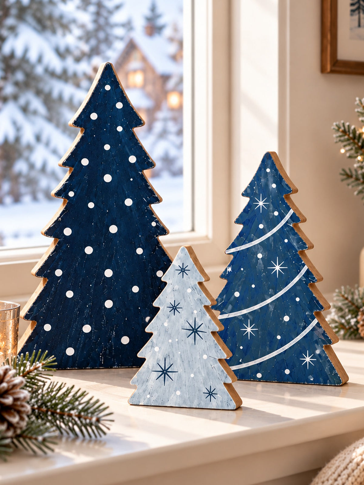 Christmas Desktop Tree Decor Set Layered Christmas Tree with