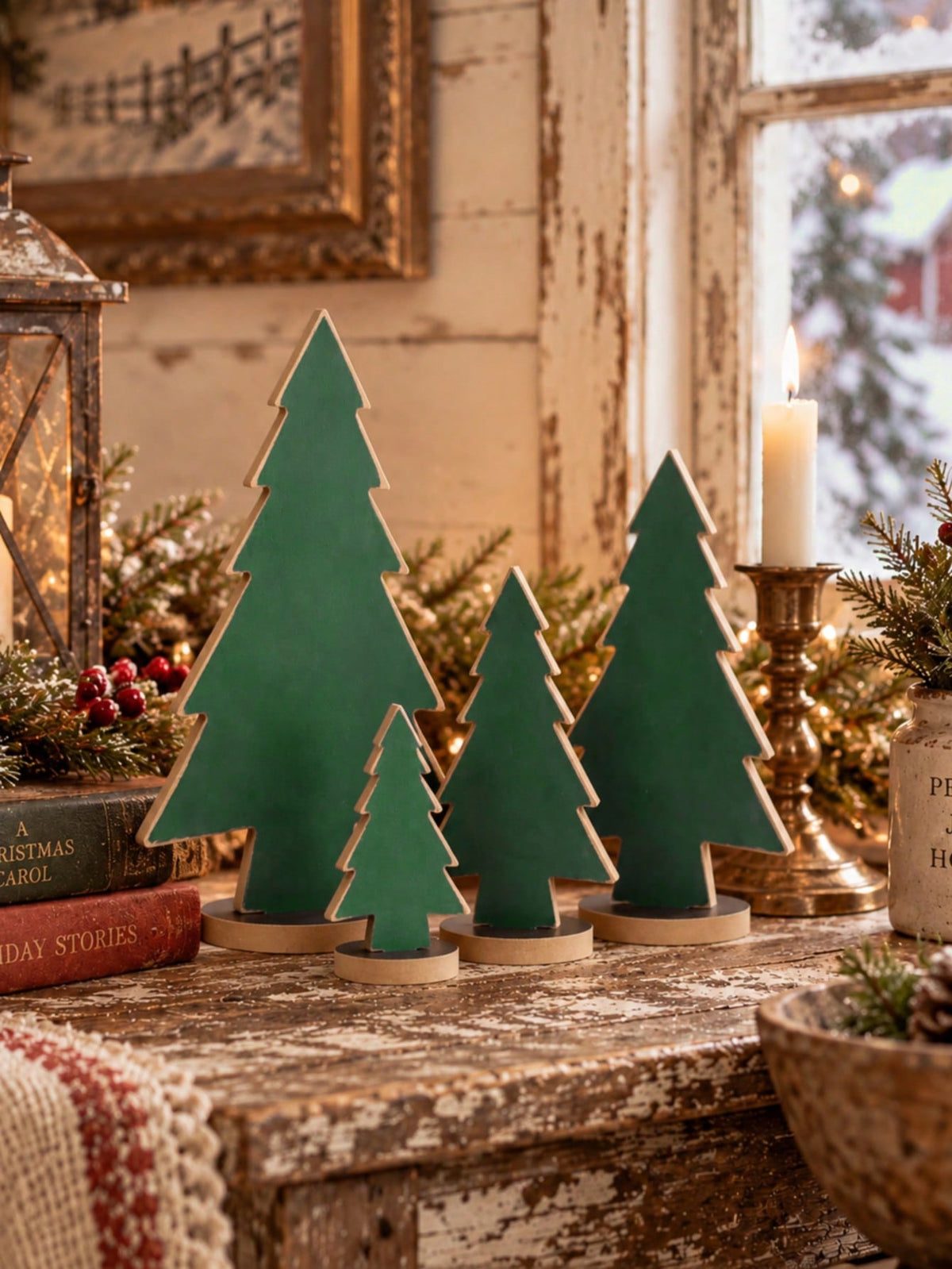 1 3 4pcs Christmas Tree Desktop Standing Decor Layered Christmas