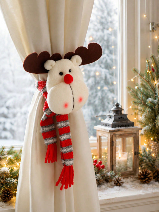 White Deer Head Christmas Curtain Tieback Christmas Curtain Buckle