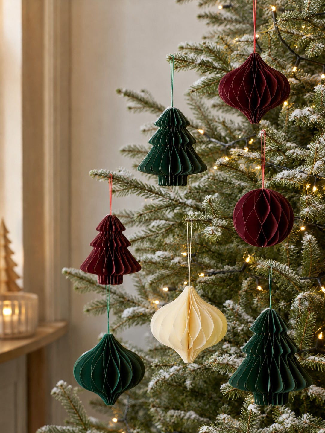 3D Honeycomb Tree Ball Hanging Ornament Christmas Tree Decoration