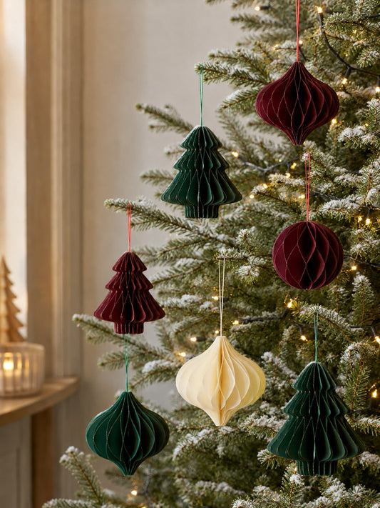 3D Honeycomb Tree Ball Hanging Ornament Christmas Tree Decoration