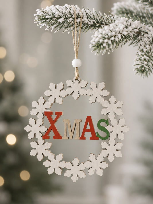 Snowflake Wreath Christmas Letter Christmas Tree Hollow Pendant