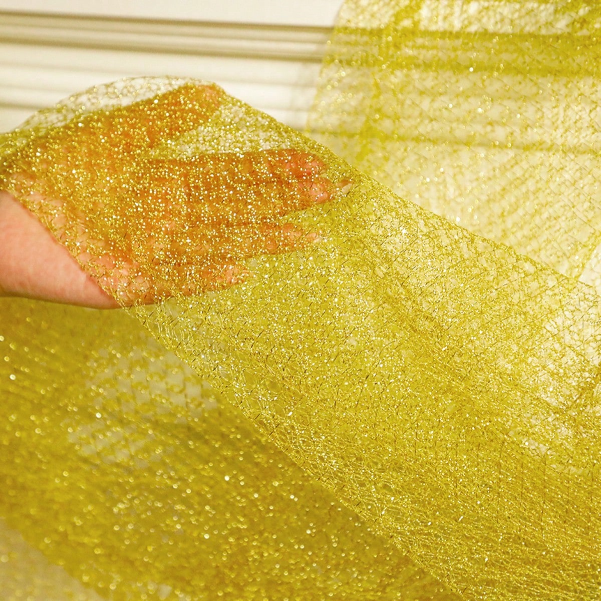 glitter sheer table runner styled in a room, photo 9