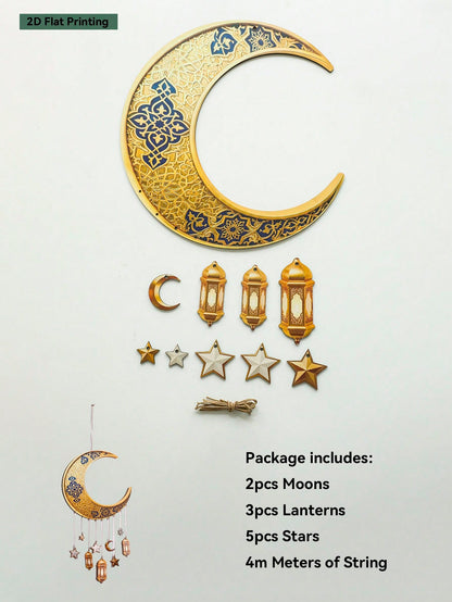 crescent moon lantern wall hanging size and details, photo 10