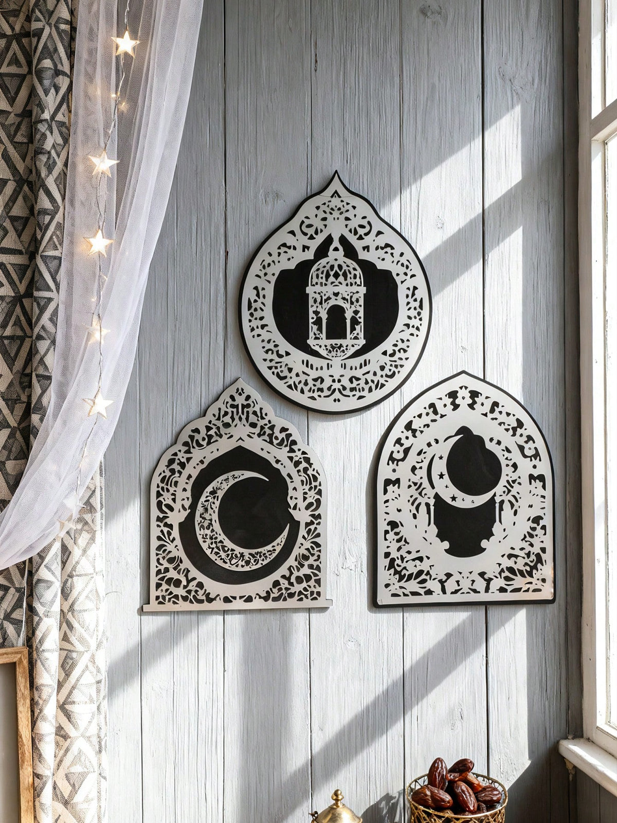 Islamic arch mirror wall art styled in a room, photo 11