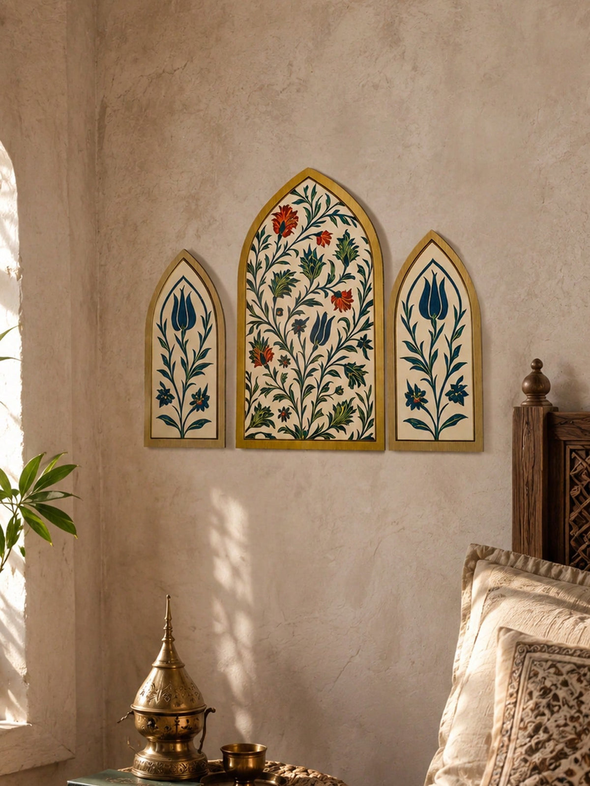 floral Islamic arch wall art styled in a room, photo 3