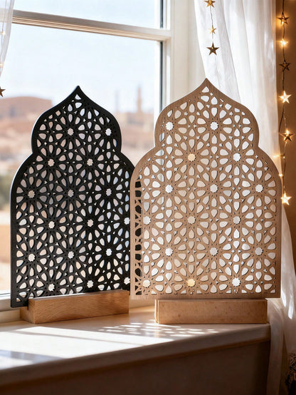 geometric lattice arch tabletop decor styled in a room, photo 3
