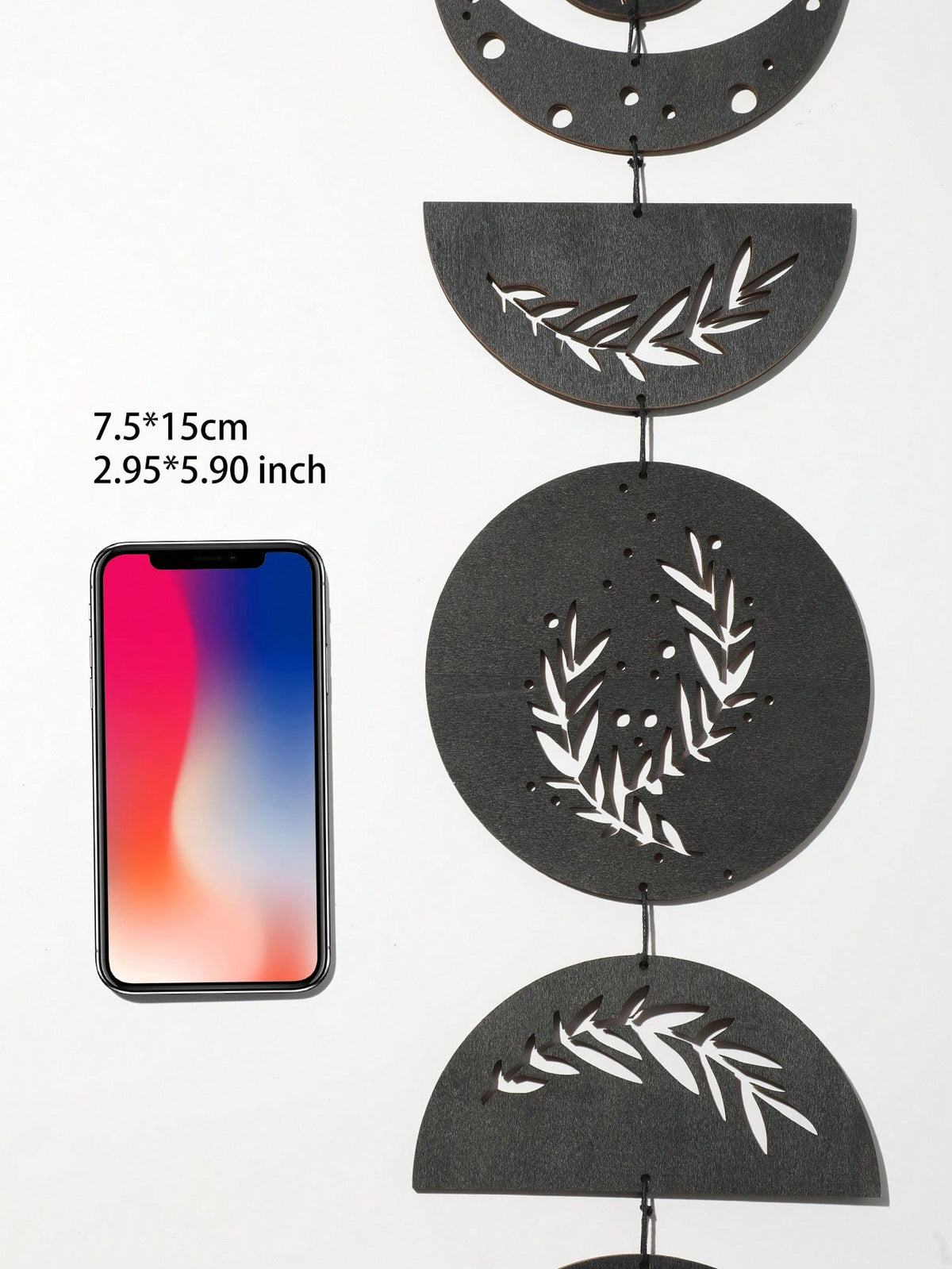moon phase olive branch wall hanging size and details, photo 8