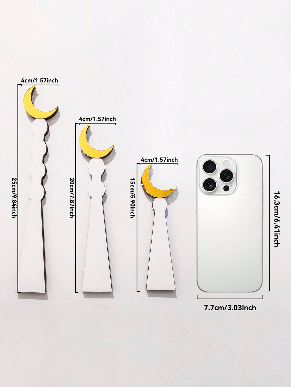 minaret and crescent tabletop silhouettes size and details, photo 7