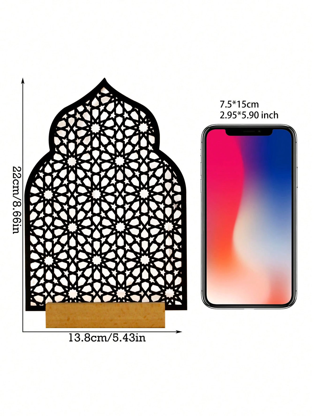geometric lattice arch tabletop decor size and details, photo 11