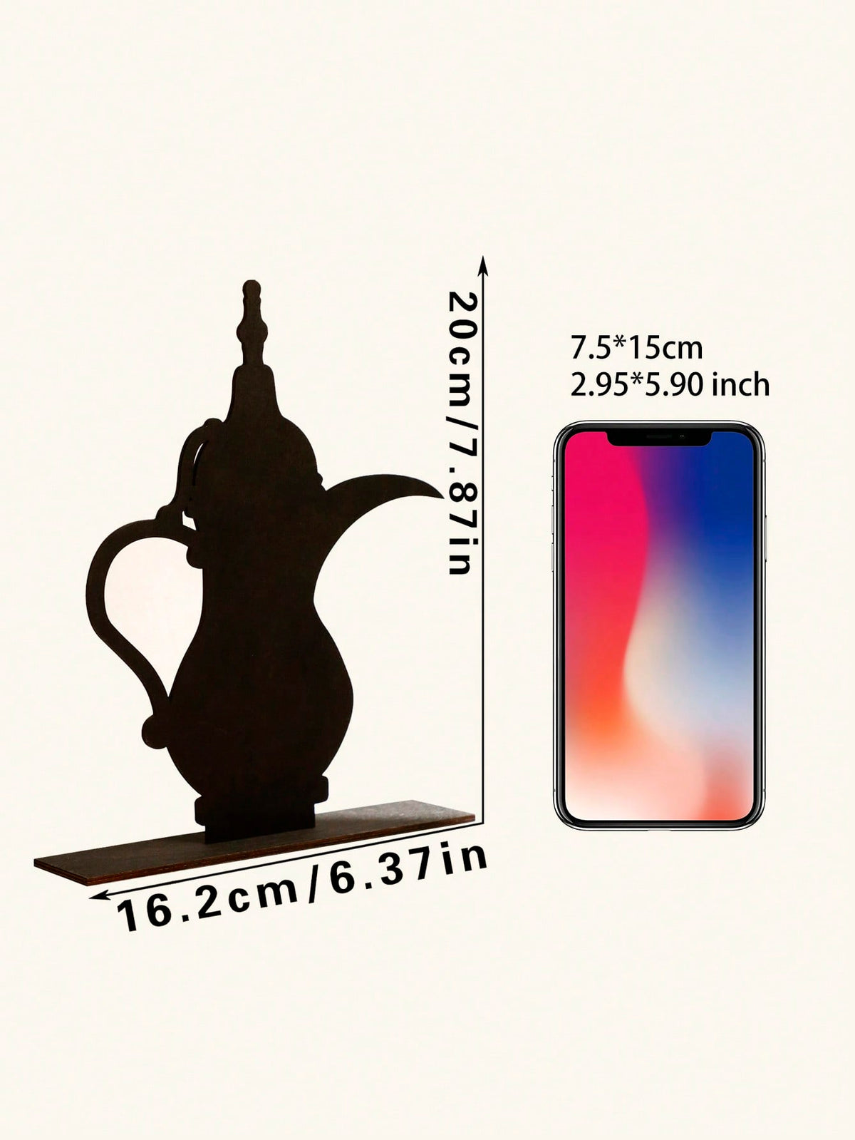 Arabic Dallah coffee pot tabletop decor size and details, photo 14