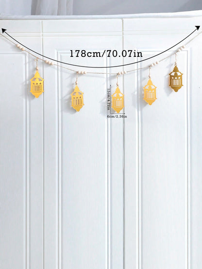gold filigree lantern garland size and details, photo 11