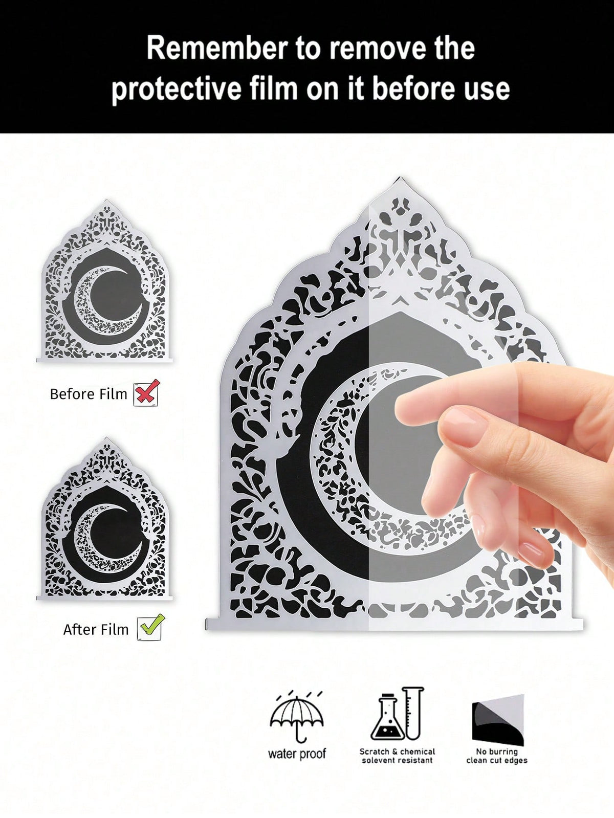 Islamic arch mirror wall art size and details, photo 16