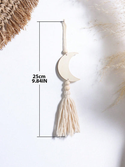 crescent moon and star tassel wall hanging size and details, photo 8