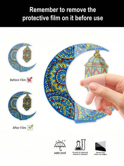 crescent moon and lantern acrylic tabletop decor size and details, photo 11