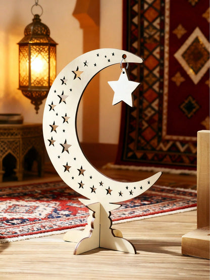 crescent moon tabletop decor with hanging star styled in a room, photo 4