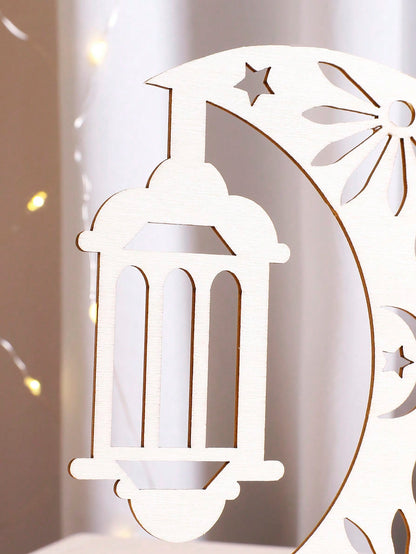 crescent moon and lantern tabletop decor styled in a room, photo 4