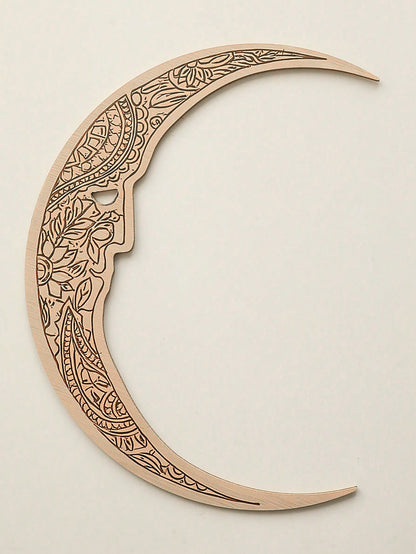 carved crescent moon door corner decor styled in a room, photo 4