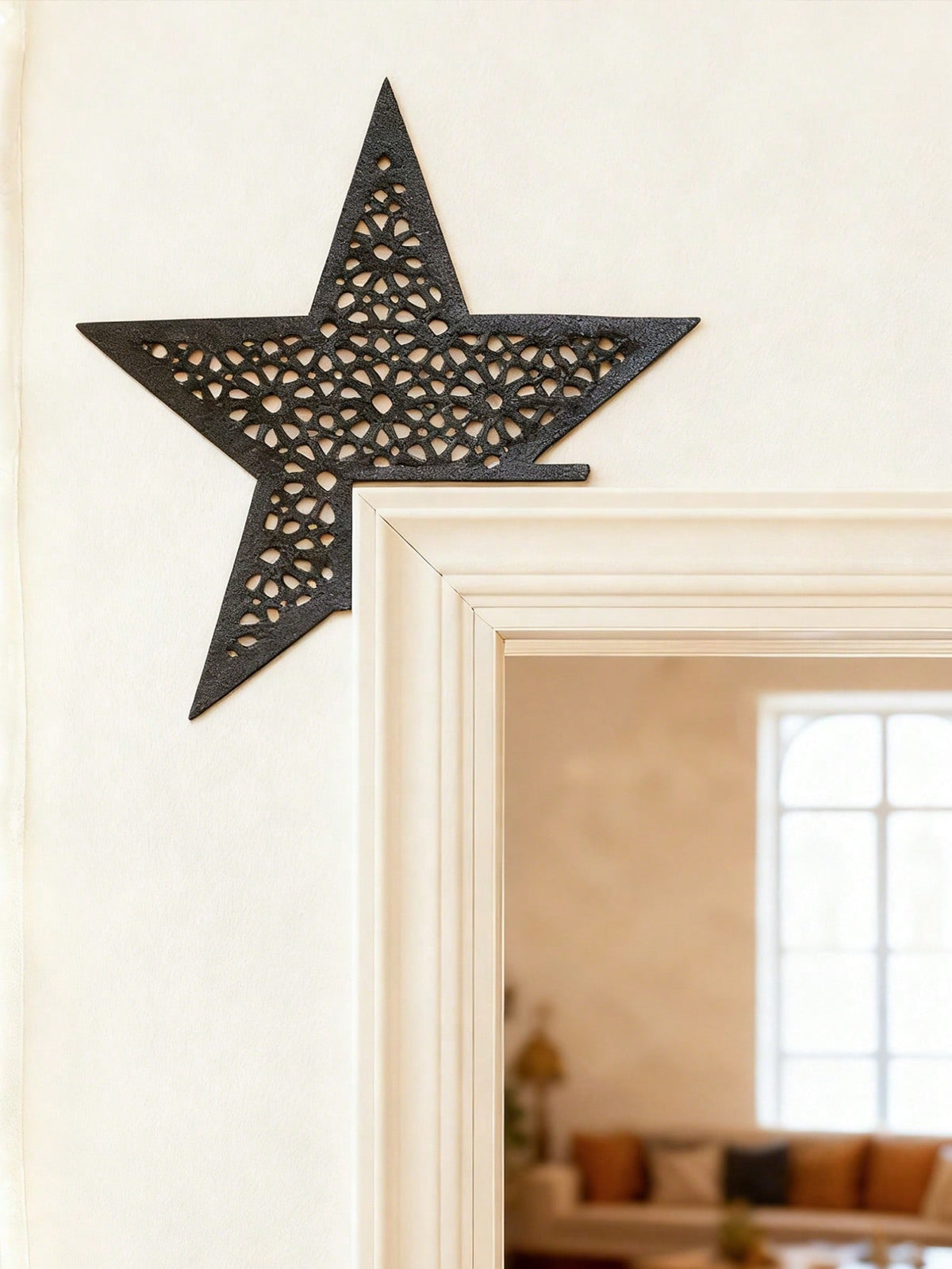 filigree crescent and star door corner decor styled in a room, photo 4