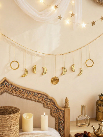 gold moon phase garland styled in a room, photo 4