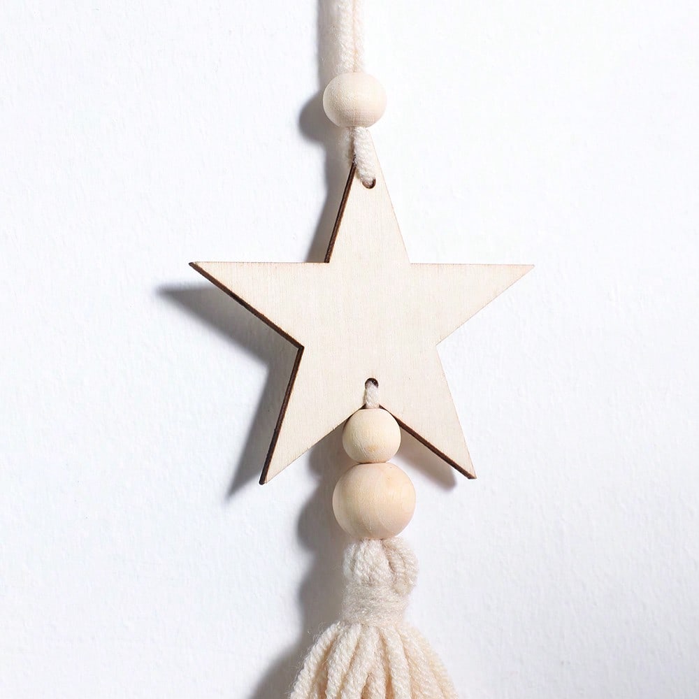 crescent moon and star tassel wall hanging size and details, photo 9