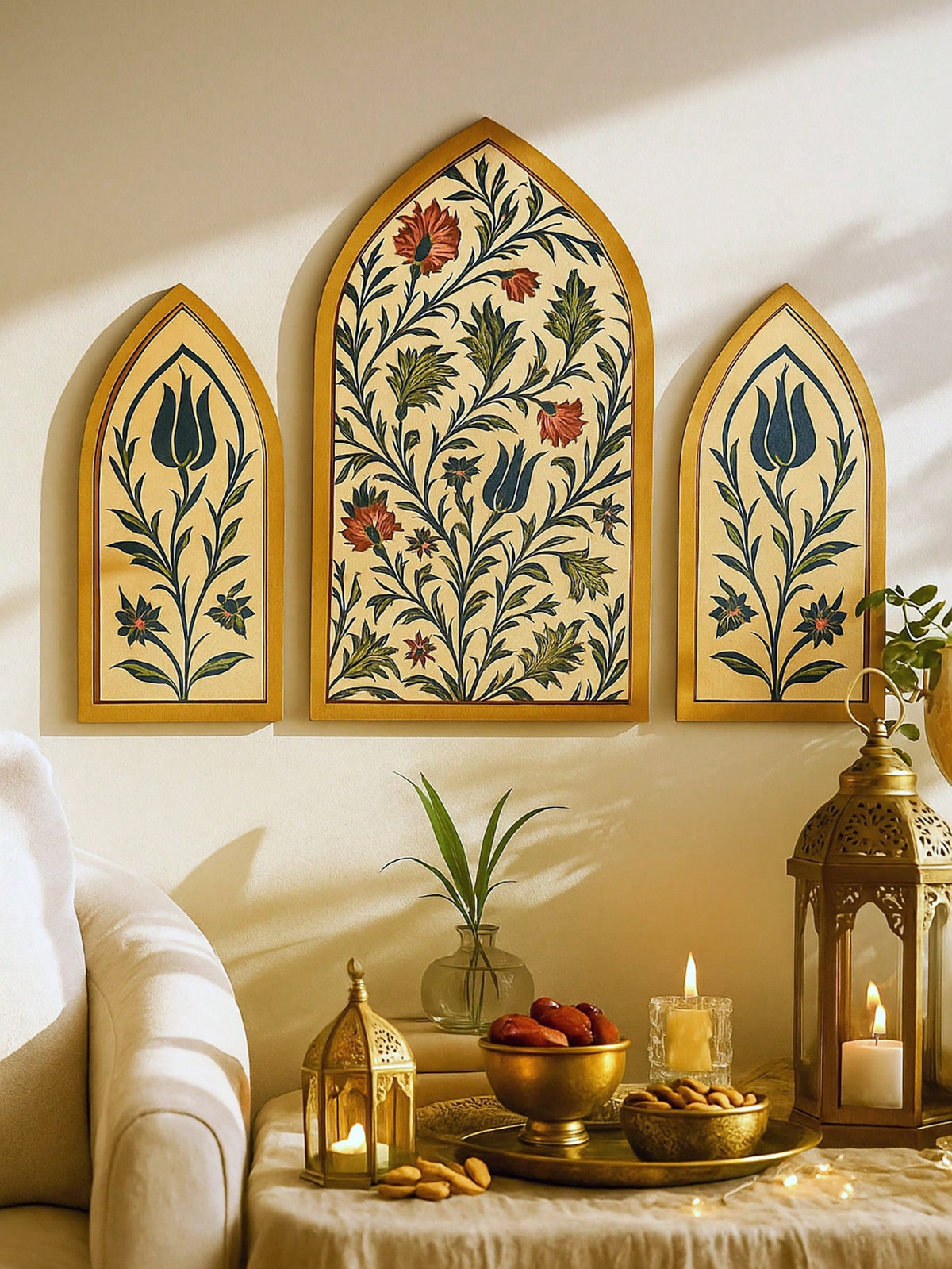 floral Islamic arch wall art styled in a room, photo 5