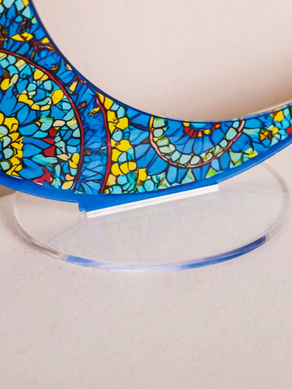 crescent moon and lantern acrylic tabletop decor styled in a room, photo 3
