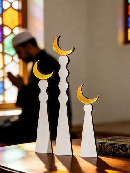 minaret and crescent tabletop silhouettes styled in a room, photo 4
